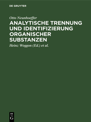 cover image of Analytische Trennung und Identifizierung organischer Substanzen